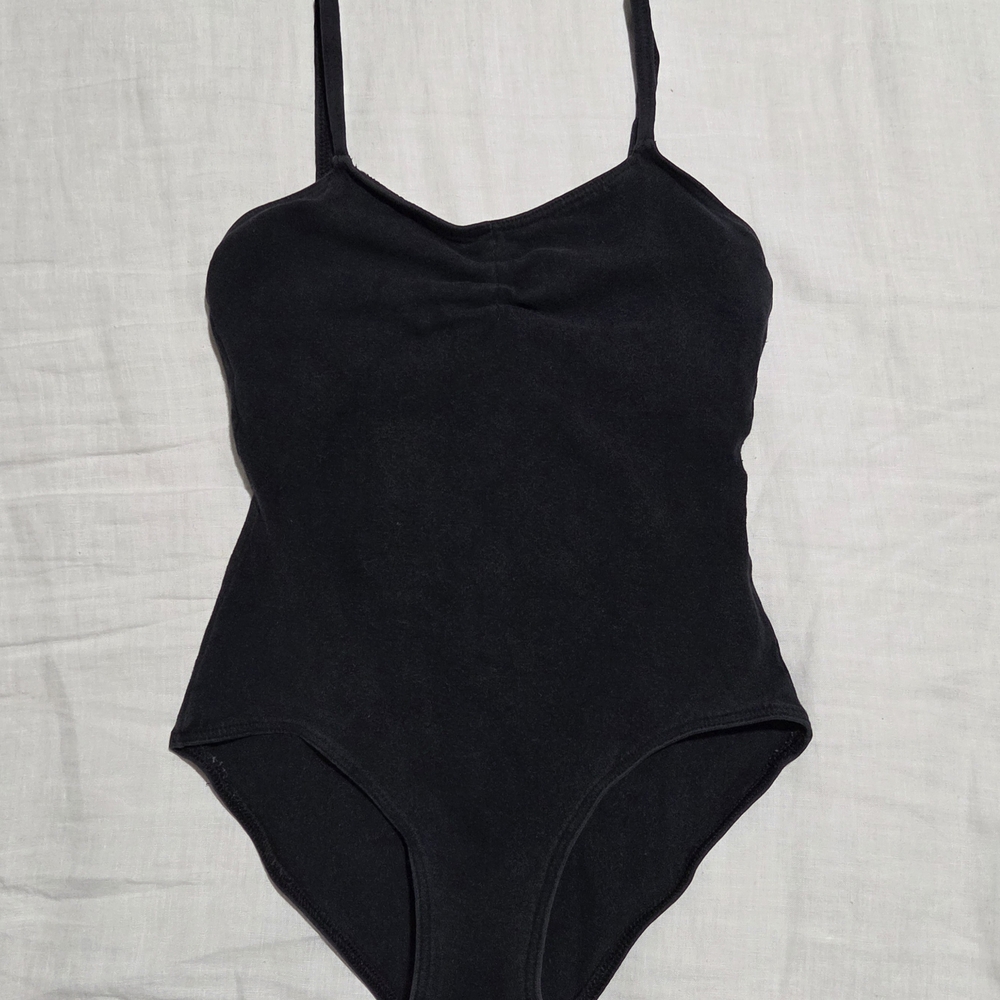 Black Bloch Leotard with Spaghetti Straps
